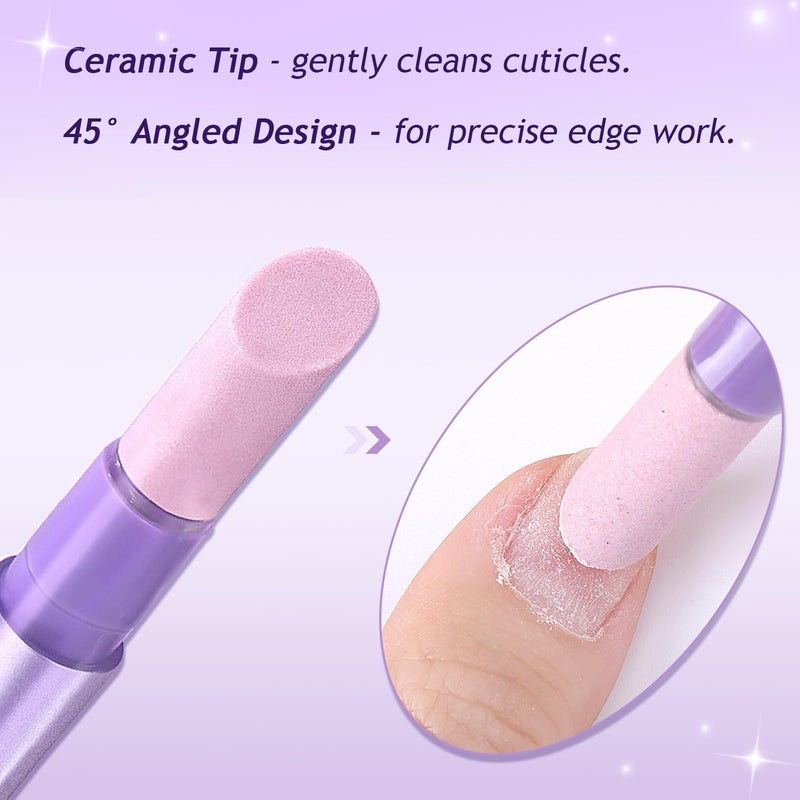 Furtherpretty 5PCS Cuticle Oil Pusher Pen Set, 2-in-1 Ceramic Cuticle Pushers with Oil for Nail Repair, Hangnail & Dry Cuticle Removal, Nail Care Pens for Manicure & Pedicure, Professional Salon Tools - Image 3